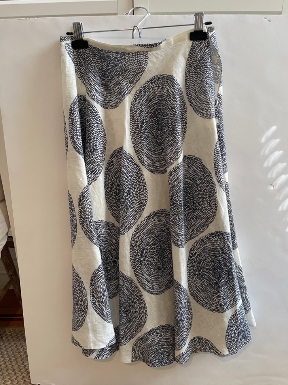 Women’s Black & White Circle Print A-Line Skirt